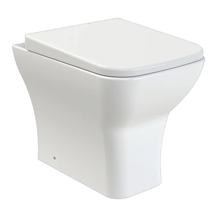 Rimless square back-to-wall WC pan with soft-close seat, supplied by Impera Global Line